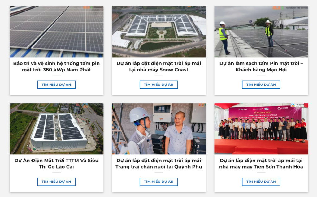 Dự án bảo trì hệ thống pin mặt trời thực tế của HACUCO