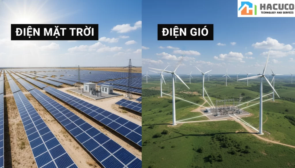 So sánh điện gió và năng lượng mặt trời