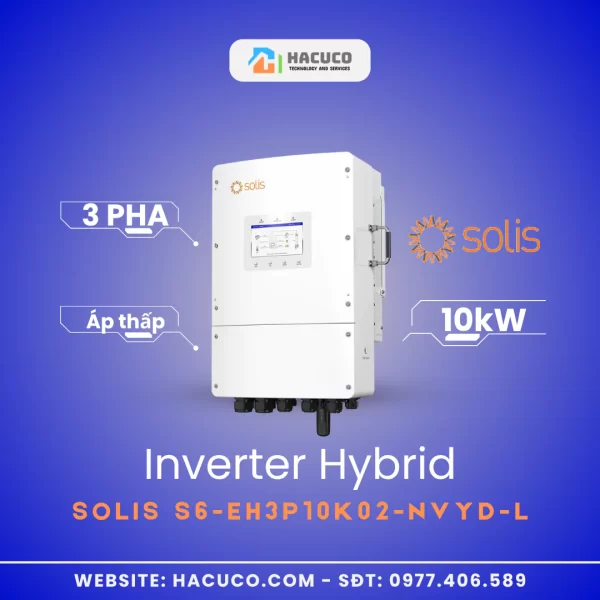 Inverter Hybrid Solis 10kW 3 Pha Áp Thấp | S6-EH3P10K02-NVYD-L - mặt trước