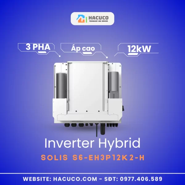 Inverter Hybrid Solis 12 kW 3 Pha Áp Cao | S6-EH3P12K2-H mặt lưng