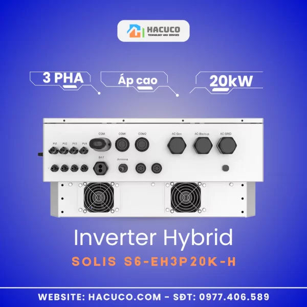 Inverter Hybrid Solis 20 kW 3 Pha Áp Cao | S6-EH3P20K-H cổng kết nối
