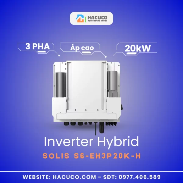 Inverter Hybrid Solis 20 kW 3 Pha Áp Cao | S6-EH3P20K-H mặt lưng