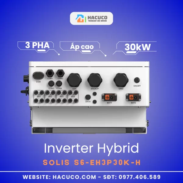 Inverter Hybrid Solis 30 kW 3 Pha Áp Cao | S6-EH3P30K-H cổng kết nối