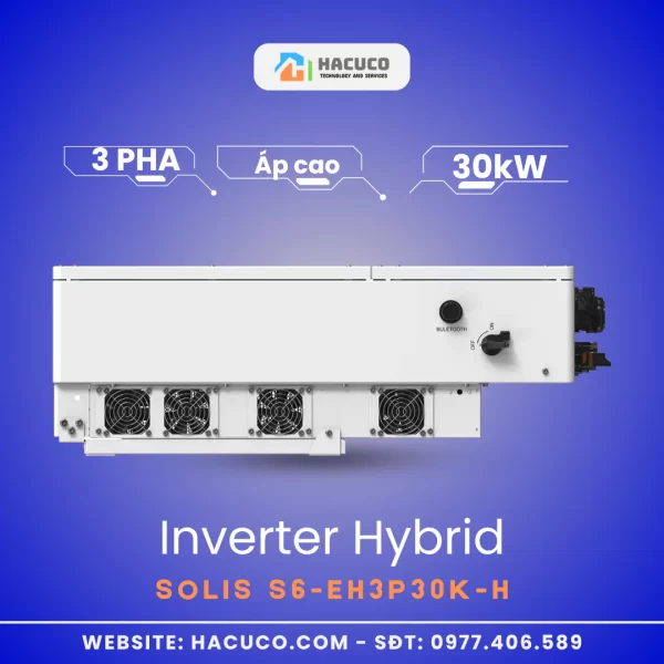 Inverter Hybrid Solis 30 kW 3 Pha Áp Cao | S6-EH3P30K-H mặt cạnh