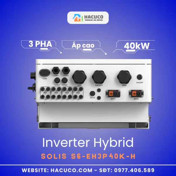 Inverter Hybrid Solis 40 kW 3 Pha Áp Cao | S6-EH3P40K-H cổng kết nối