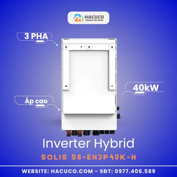 Inverter Hybrid Solis 40 kW 3 Pha Áp Cao | S6-EH3P40K-H mặt lưng
