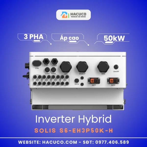 Inverter Hybrid Solis 50 kW 3 Pha Áp Cao | S6-EH3P50K-H cổng kết nối