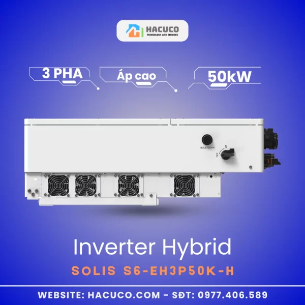 Inverter Hybrid Solis 50 kW 3 Pha Áp Cao | S6-EH3P50K-H mặt cạnh