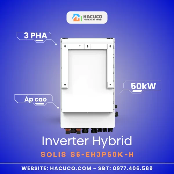 Inverter Hybrid Solis 50 kW 3 Pha Áp Cao | S6-EH3P50K-H mặt lưng
