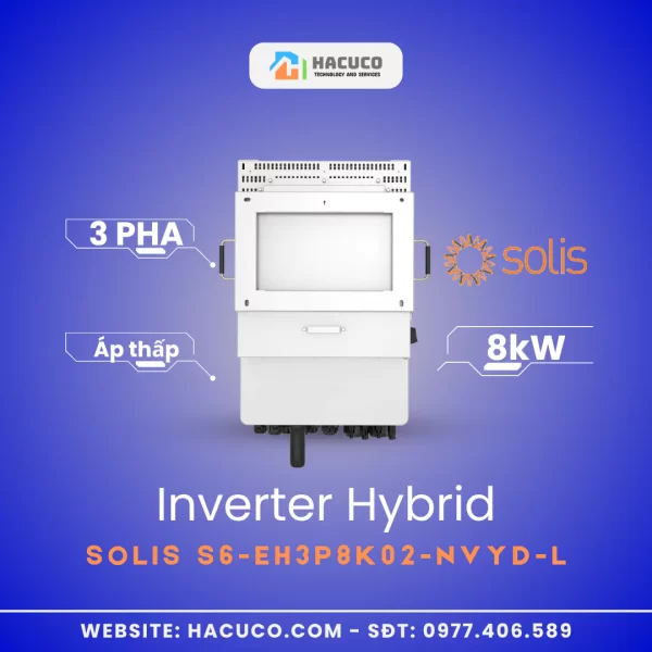 Inverter Hybrid Solis 8kW 3 Pha Áp Thấp S6-EH3P8K02-NVYD-L - mặt sau
