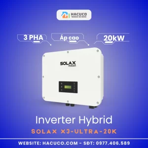 Inverter Hybrid Solax 20kW 3 Pha Áp Cao | X3-ULTRA-20K nghiêng phải