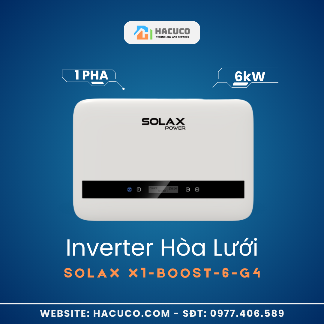 Inverter Hòa Lưới Solax 6kW 1 Pha X1-BOOST-6-G4 (2) Inverter Hòa Lưới Solax 6kW 1 Pha | X1-BOOST-6-G4