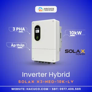 Inverter Hybrid Solax 10kW 3 Pha Áp Thấp X3-NEO-10K-LV nghiêng phải