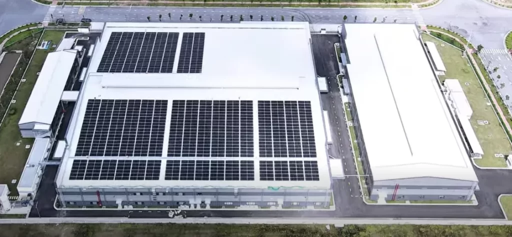 hệ thống điện mặt trời áp mái nhà máy shsv samhongsa hưng yên 