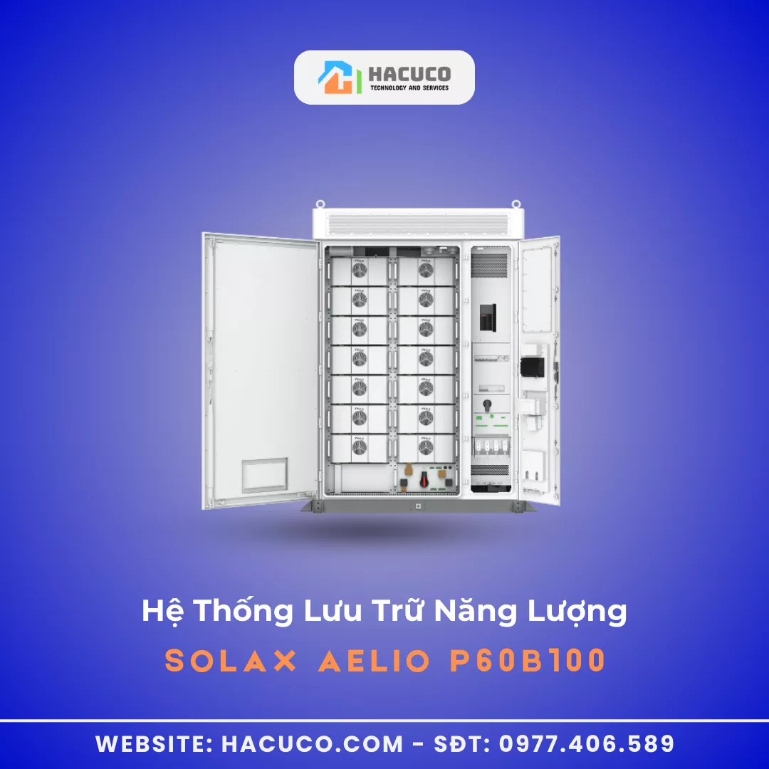 Hệ thống lưu trữ năng lượng SolaX ESS-AELIO P60B100 mở tủ đôi