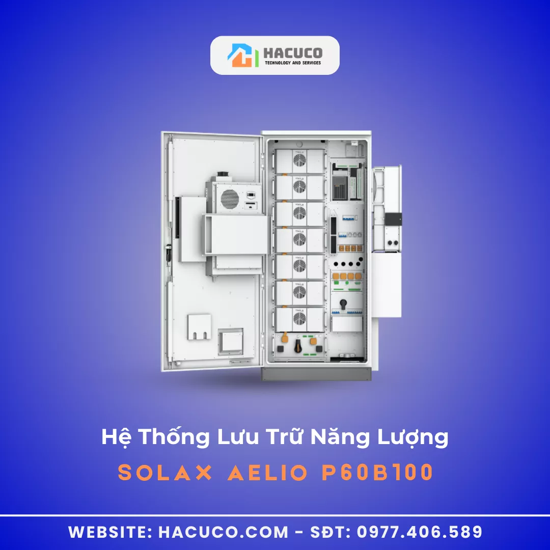 Hệ thống lưu trữ năng lượng SolaX ESS-AELIO P60B100 mở tủ