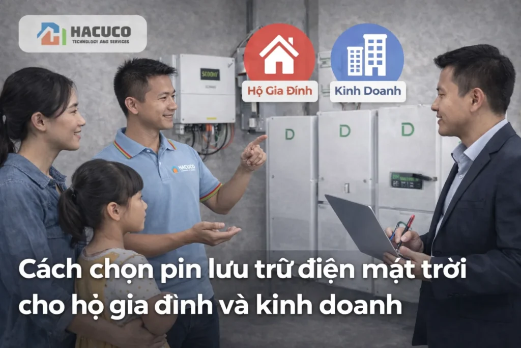 Cách chọn pin lưu trữ điện mặt trời phù hợp cho hộ gia đình và kinh doanh