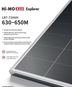 Tấm pin năng lượng mặt trời LONGi Hi-MO X10 640W một mặt kính